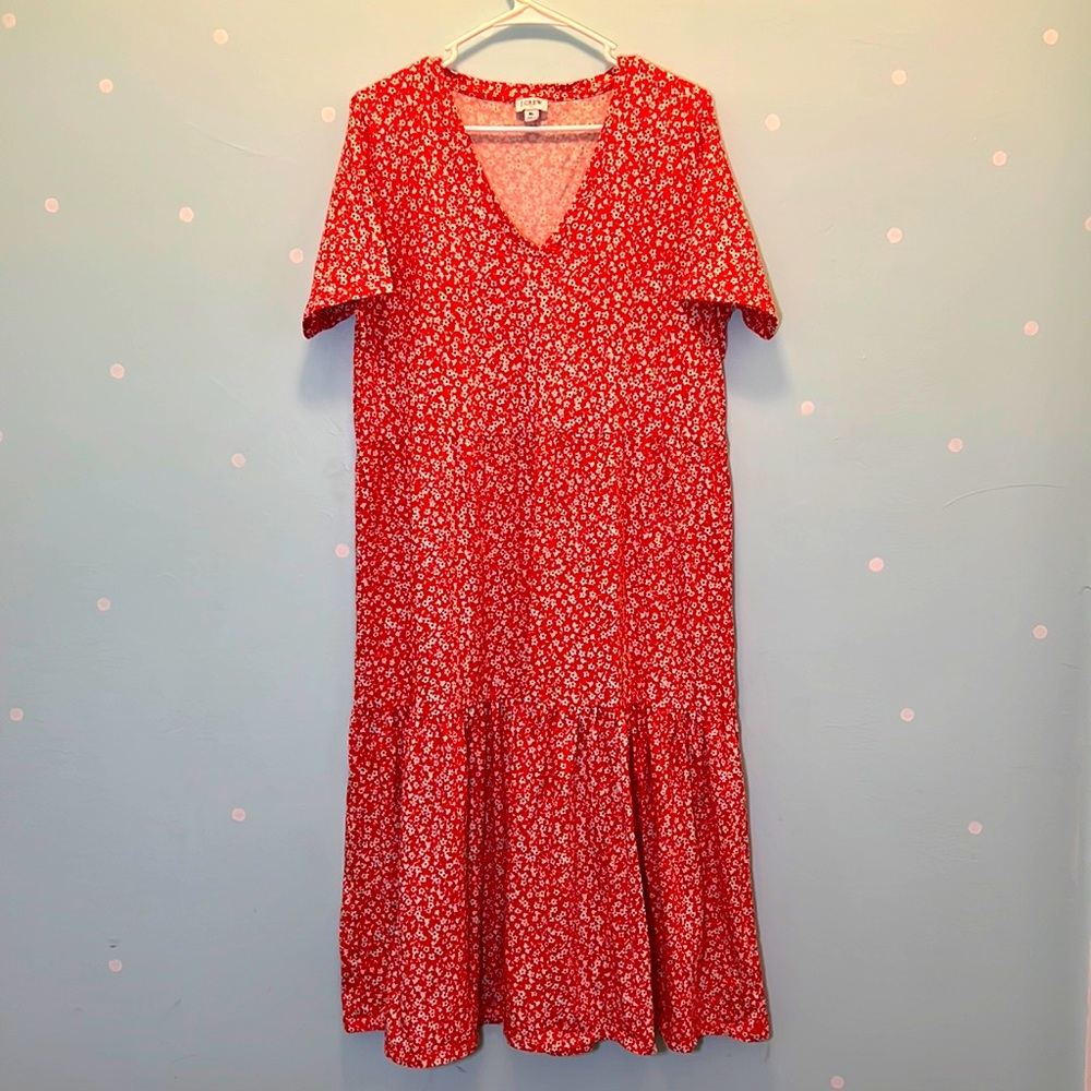 J. Crew Factory v neck tiered dress